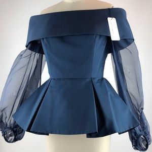 Elizabeth Kennedy Blouse Navy Size6